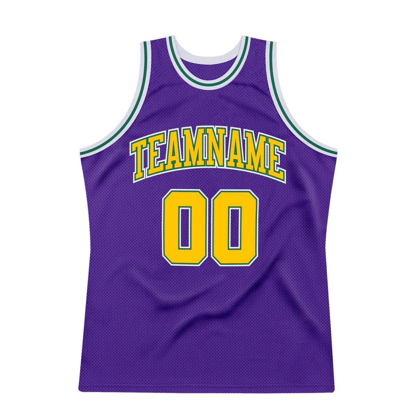 Custom Purple Gold-Kelly Green Authentic Throwback Basketball Jersey - Sky-Custom