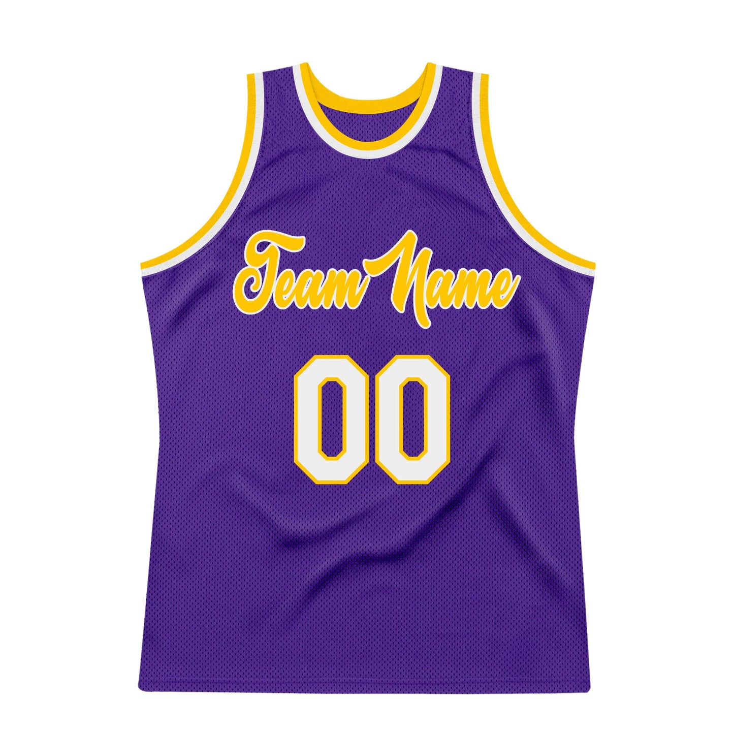 Custom Purple White-Gold Authentic Throwback Basketball Jersey - Sky-Custom