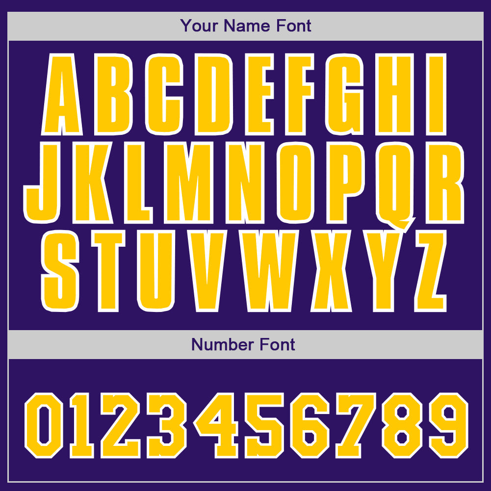 Custom Purple Gold-White Authentic Baseball Jersey - Sky-Custom