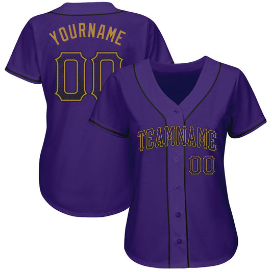 Custom Purple Purple-Old Gold Authentic Drift Fashion Baseball Jersey - Sky-Custom