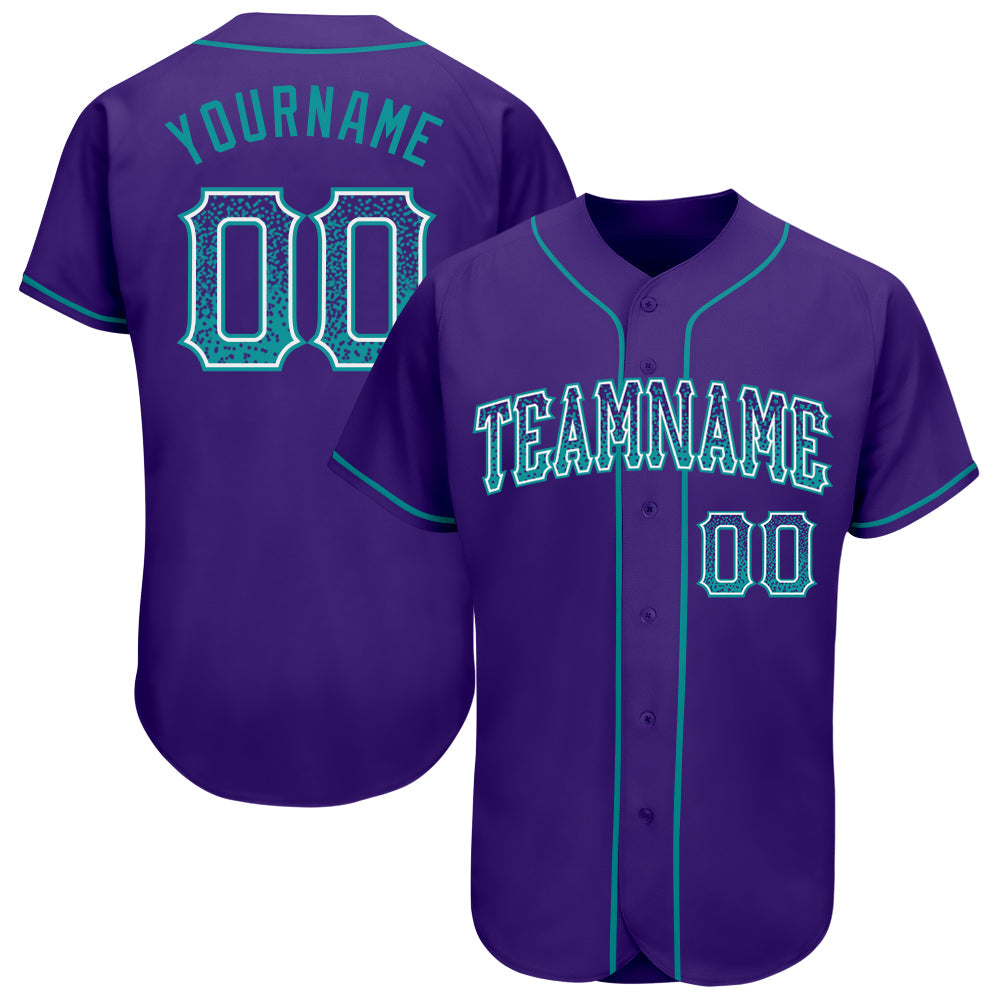 Custom Purple Teal-White Authentic Drift Fashion Baseball Jersey - Sky-Custom
