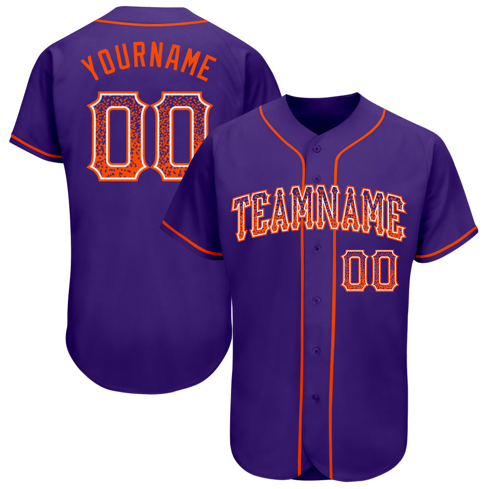 Custom Purple Orange-White Authentic Drift Fashion Baseball Jersey - Sky-Custom