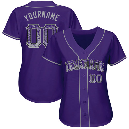 Custom Purple Gray-Black Authentic Drift Fashion Baseball Jersey - Sky-Custom