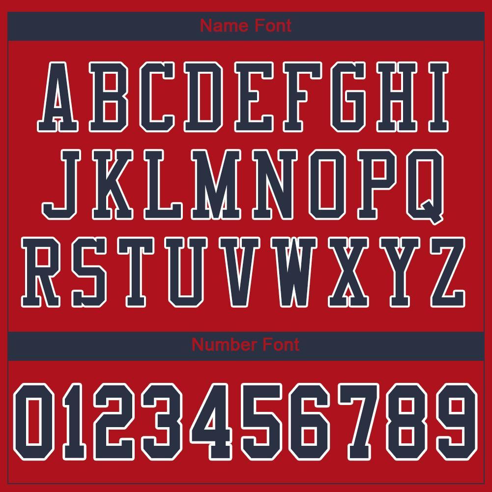 Custom Red Navy-White Mesh Authentic Football Jersey - Sky-Custom