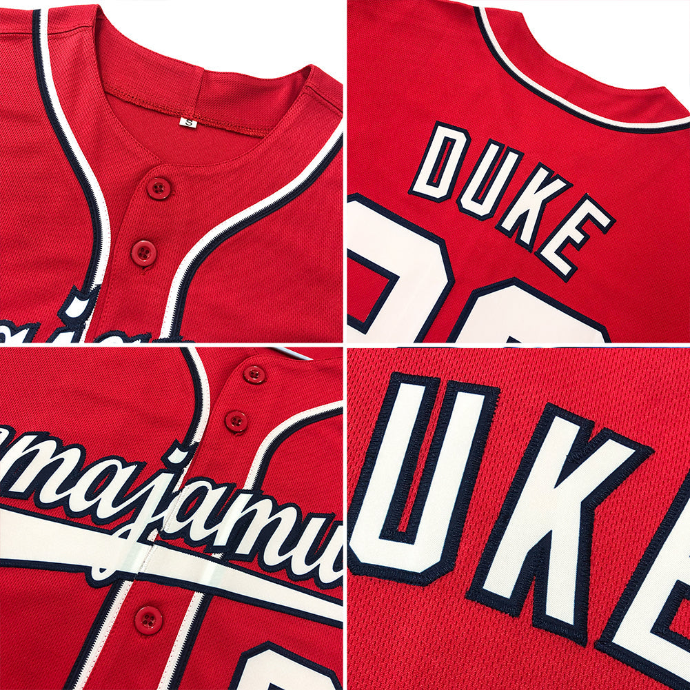 Custom Red White-Royal Authentic Baseball Jersey - Sky-Custom