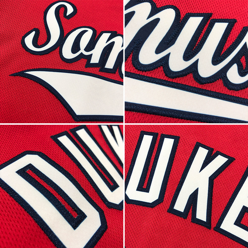 Custom Red White-Royal Authentic Baseball Jersey - Sky-Custom