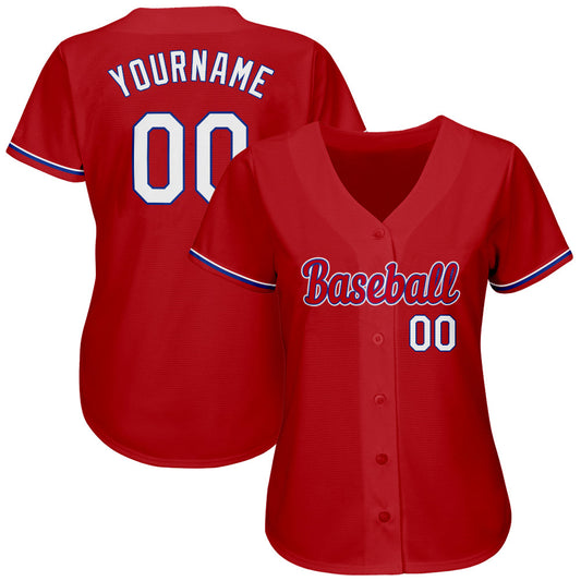 Custom Red White-Royal Authentic Baseball Jersey - Sky-Custom