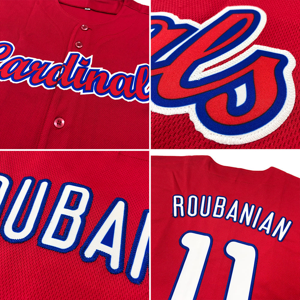 Custom Red White-Royal Authentic Baseball Jersey - Sky-Custom