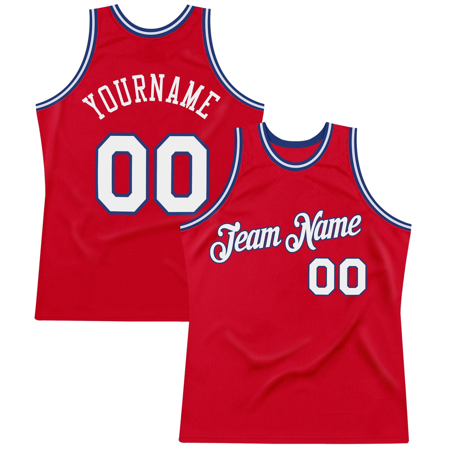 Custom Red White-Royal Authentic Throwback Basketball Jersey - Sky-Custom