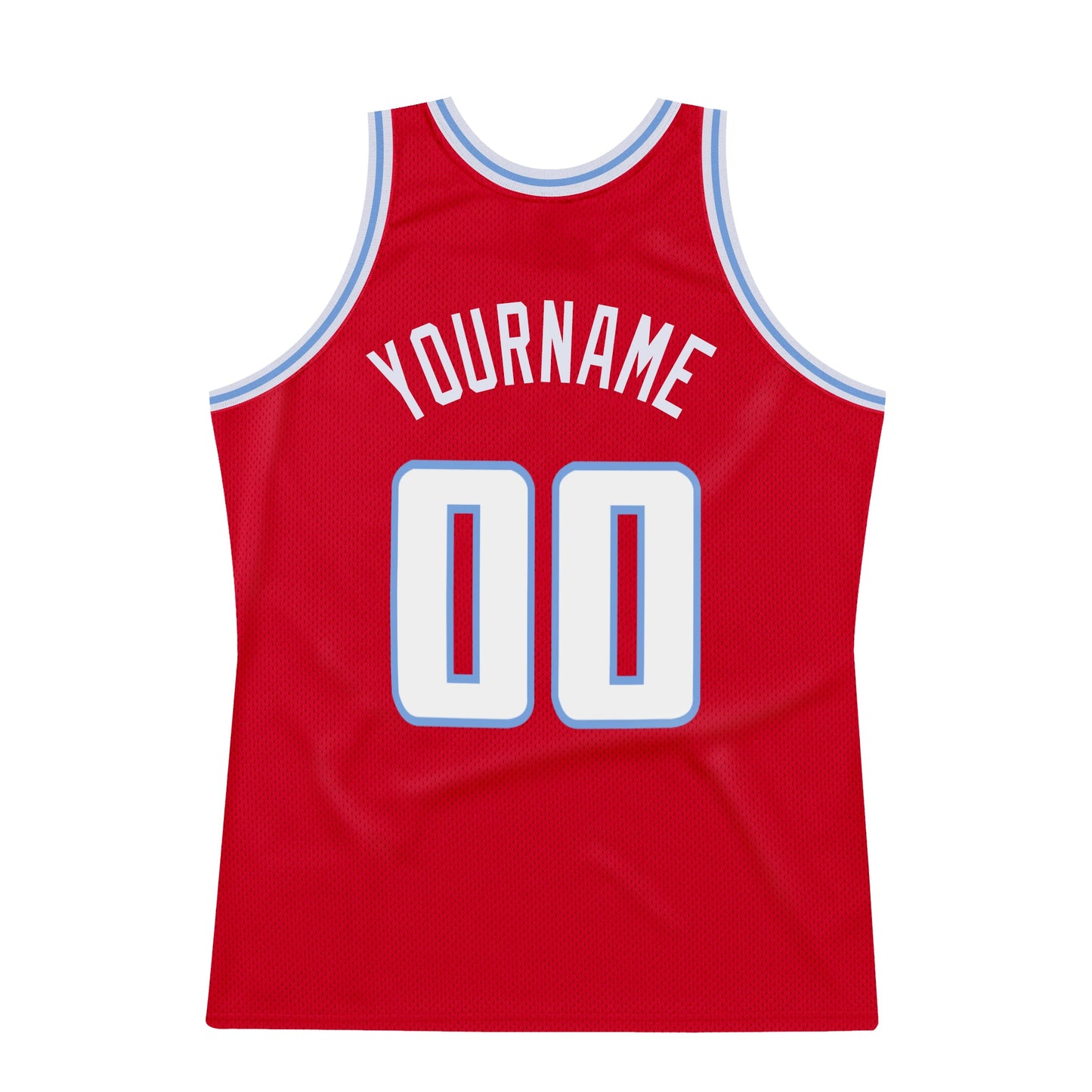Custom Red White-Light Blue Authentic Throwback Basketball Jersey - Sky-Custom
