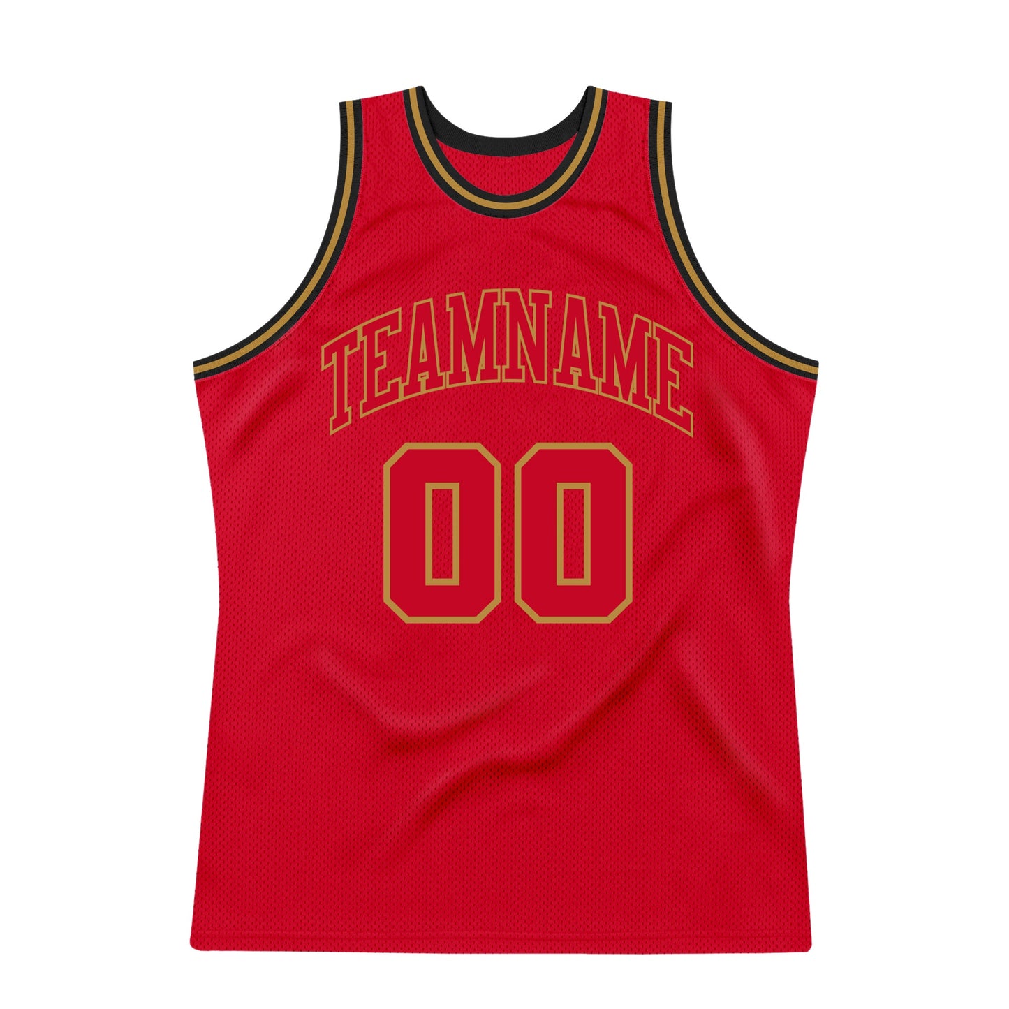 Custom Red Red-Old Gold Authentic Throwback Basketball Jersey - Sky-Custom