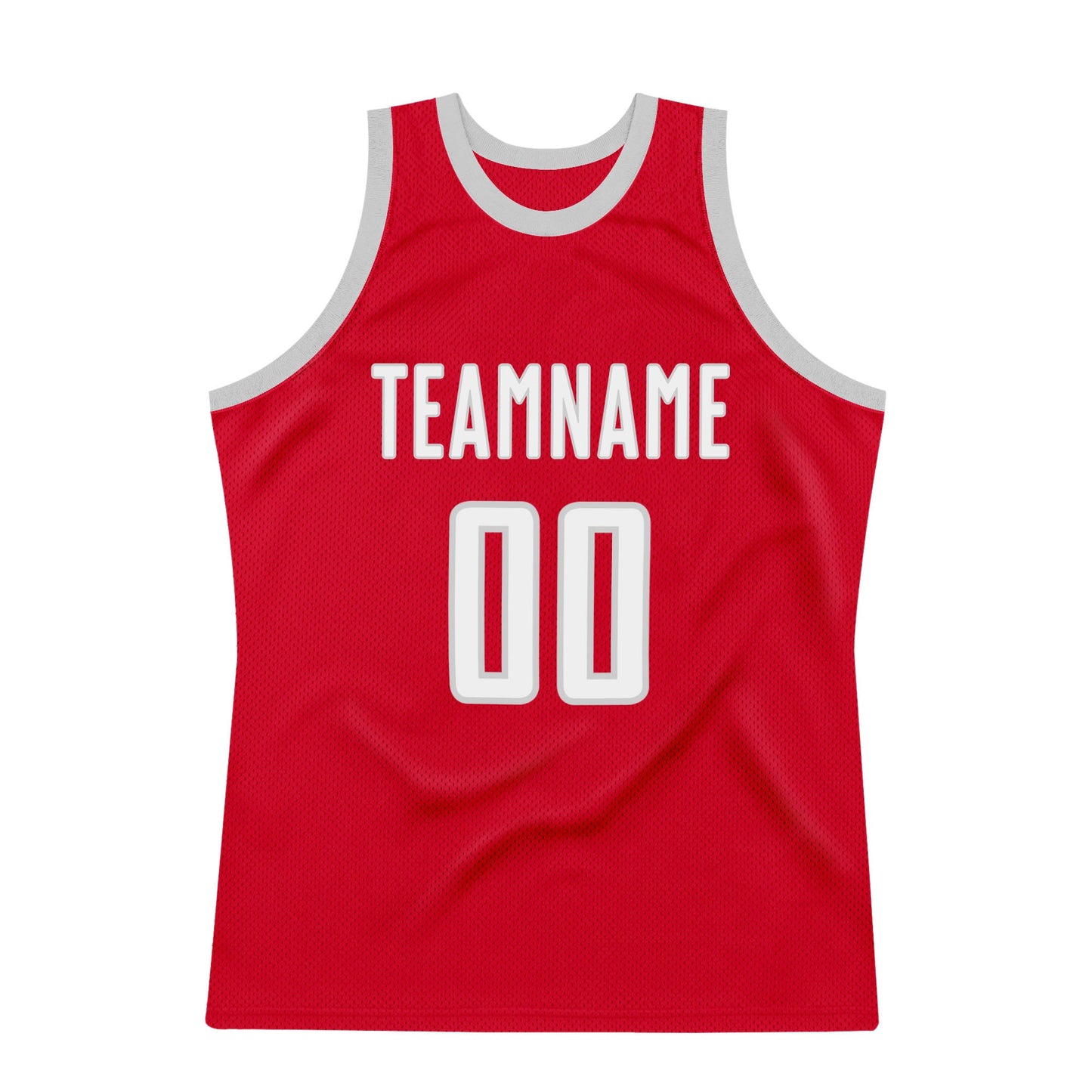 Custom Red White-Gray Authentic Throwback Basketball Jersey - Sky-Custom