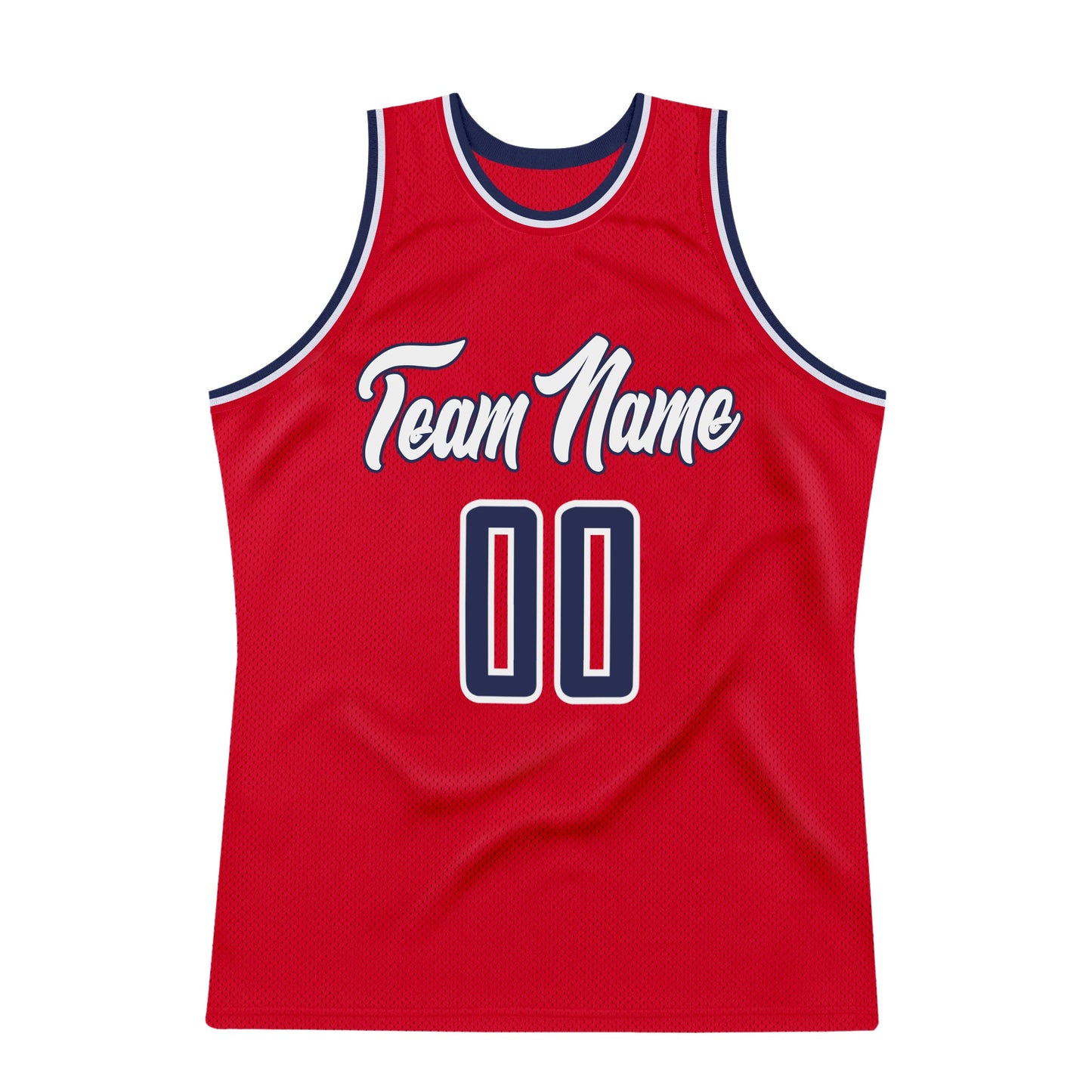 Custom Red Navy-White Authentic Throwback Basketball Jersey - Sky-Custom