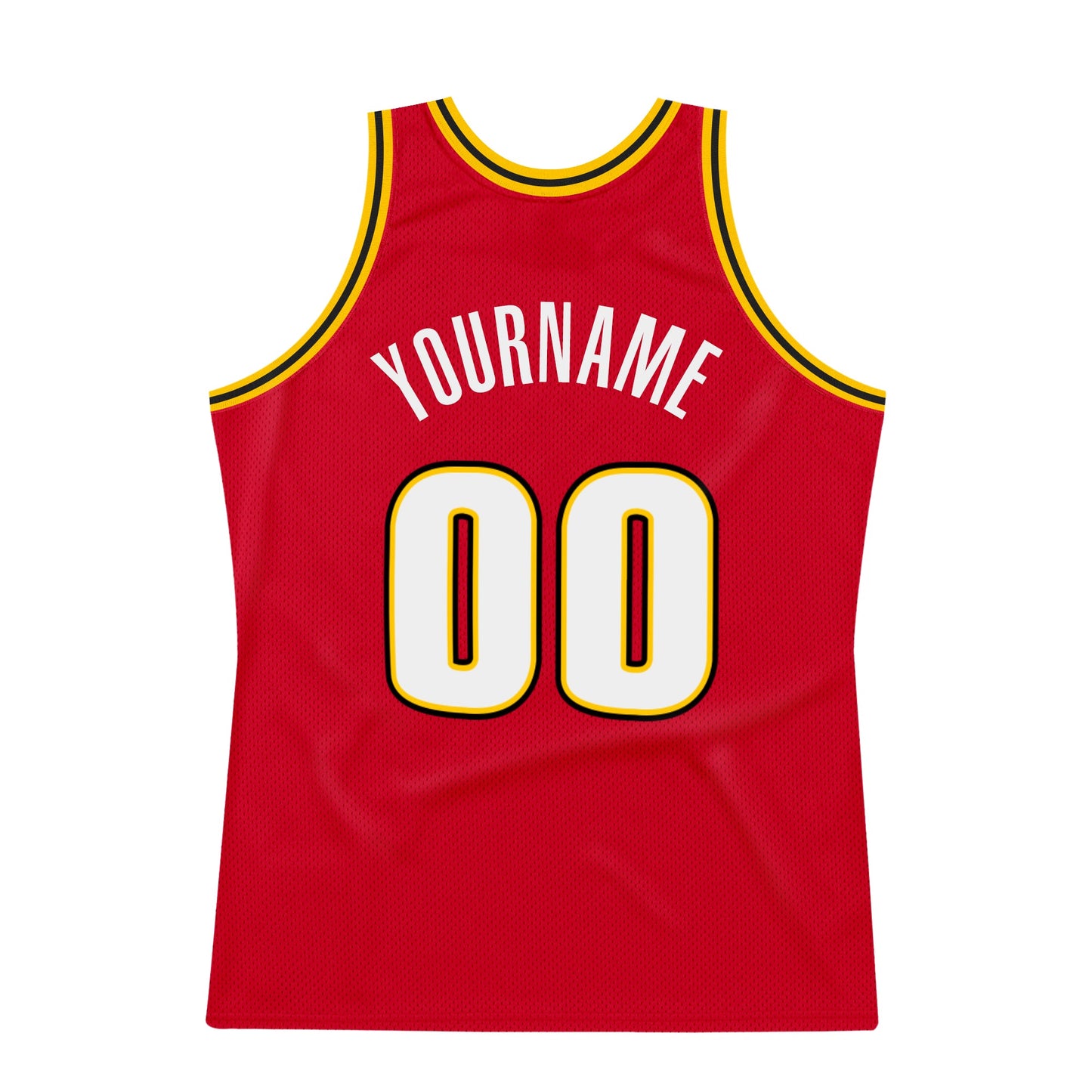Custom Red White-Gold Authentic Throwback Basketball Jersey - Sky-Custom