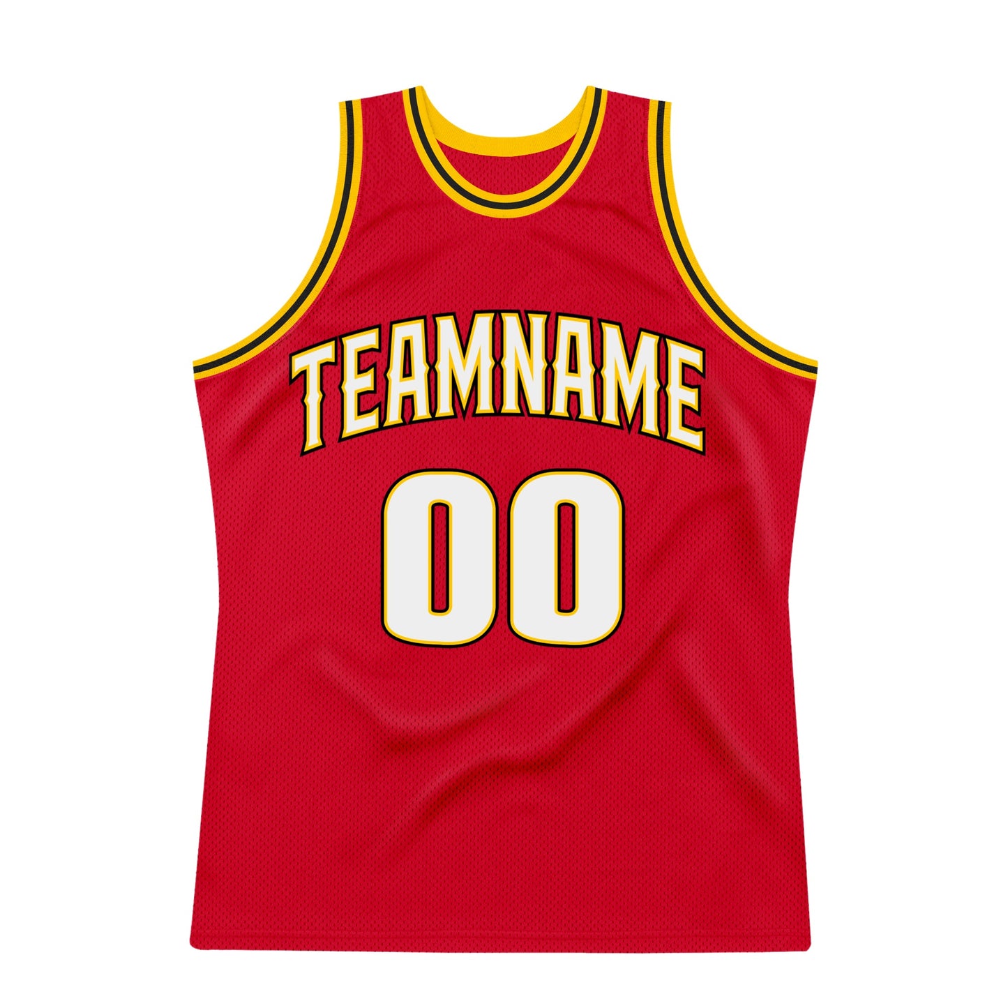 Custom Red White-Gold Authentic Throwback Basketball Jersey - Sky-Custom