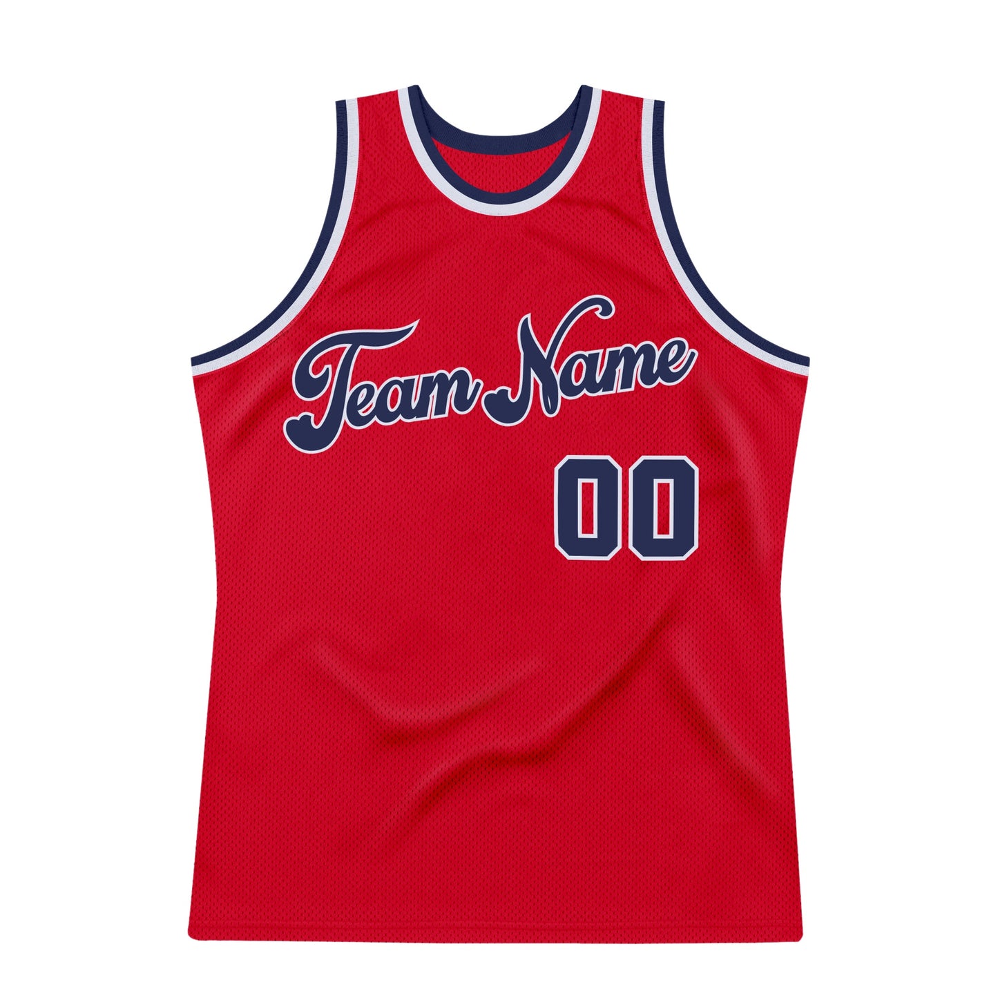 Custom Red Navy-White Authentic Throwback Basketball Jersey - Sky-Custom