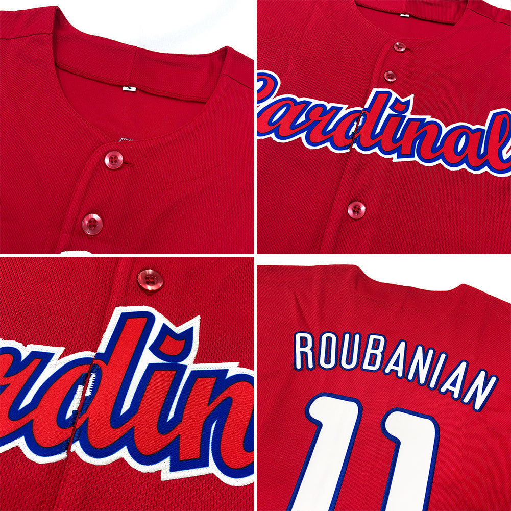 Custom Red Navy-White Authentic Baseball Jersey - Sky-Custom