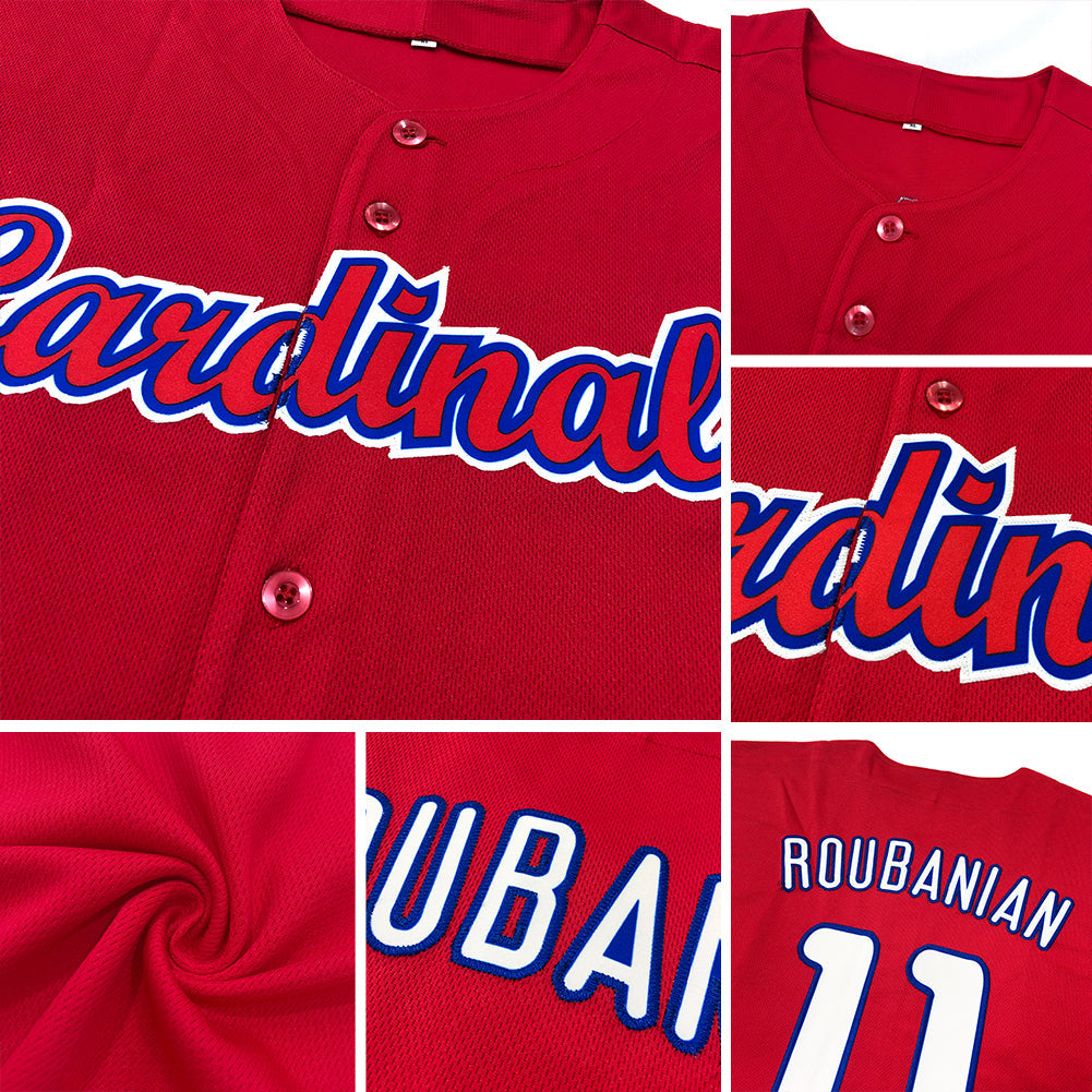Custom Red White-Black Authentic Baseball Jersey - Sky-Custom
