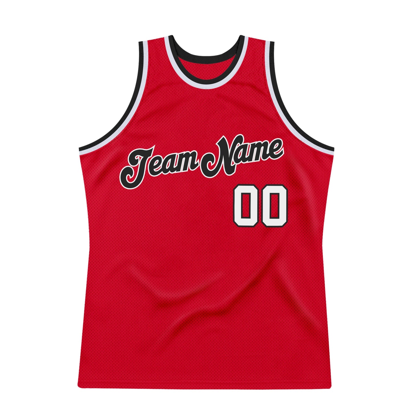 Custom Red White-Black Authentic Throwback Basketball Jersey - Sky-Custom