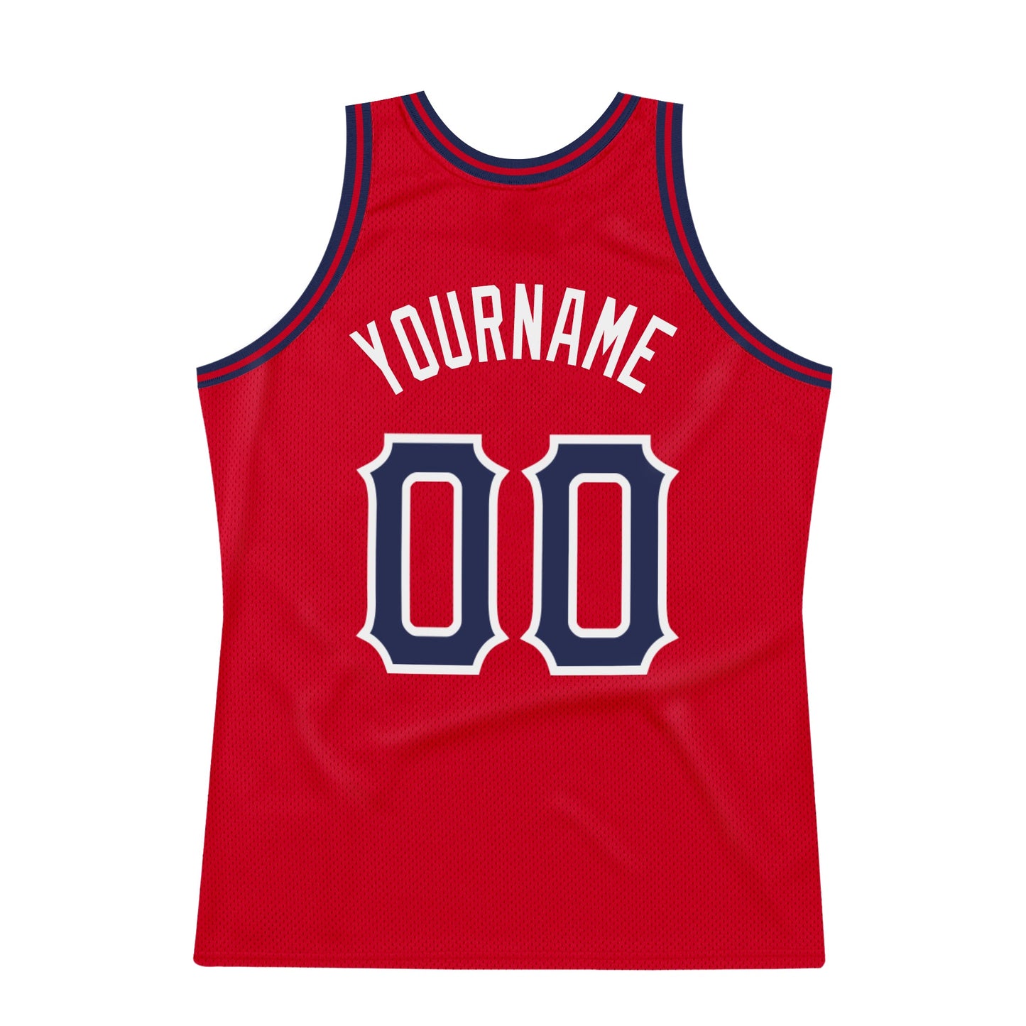 Custom Red Navy-White Authentic Throwback Basketball Jersey - Sky-Custom