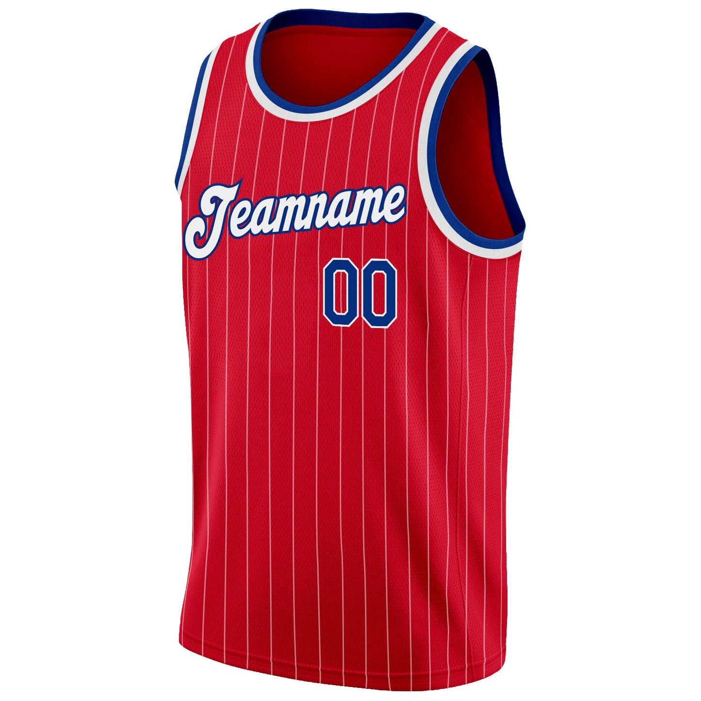 Custom Red White Pinstripe Royal-White Authentic Basketball Jersey - Sky-Custom
