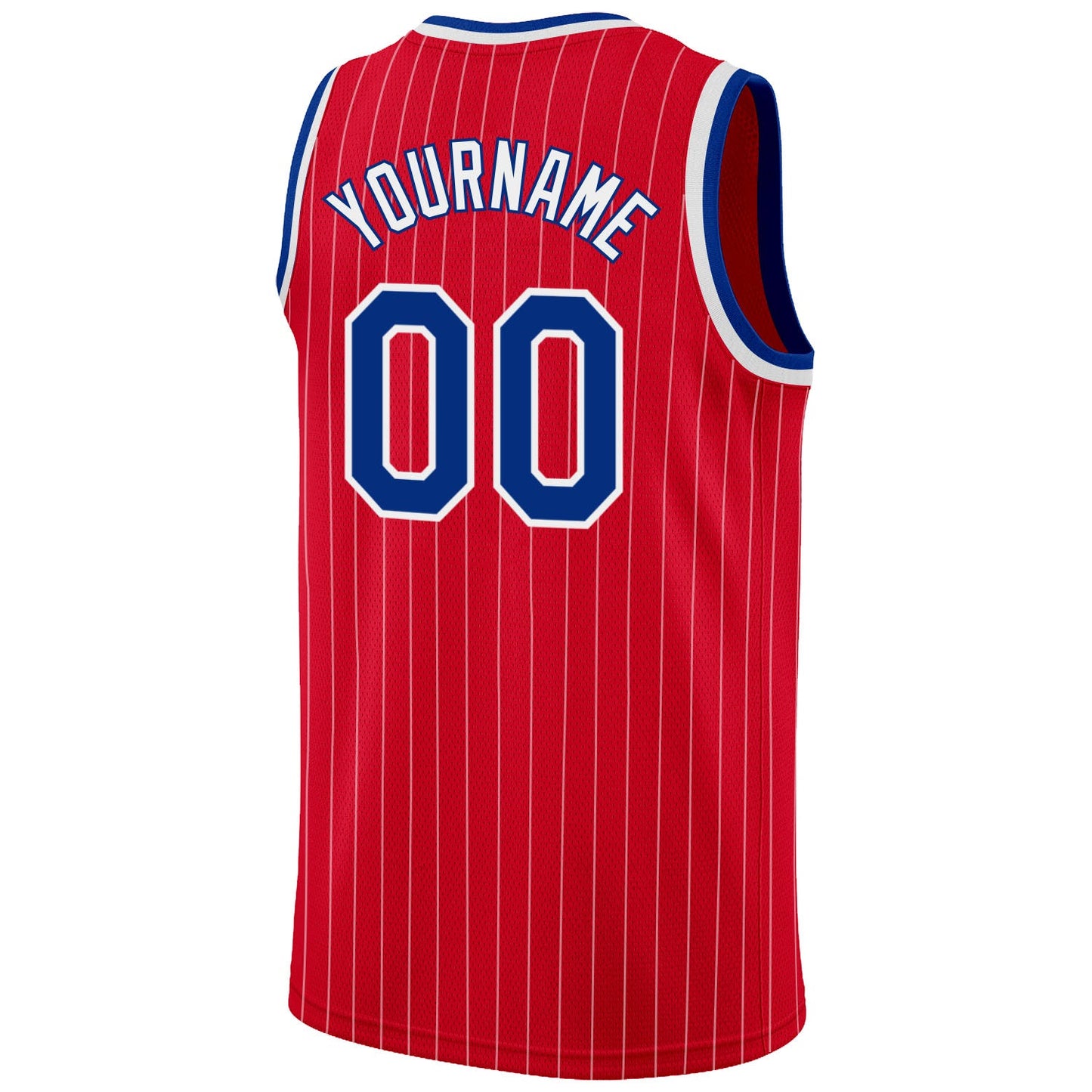 Custom Red White Pinstripe Royal-White Authentic Basketball Jersey - Sky-Custom