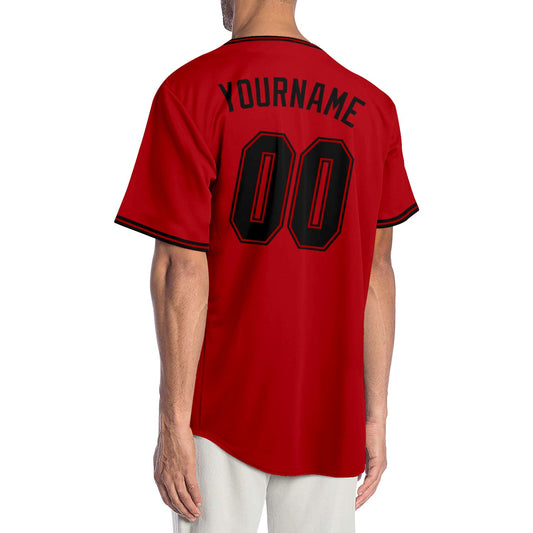 Custom Red Black-Red Authentic Baseball Jersey - Sky-Custom