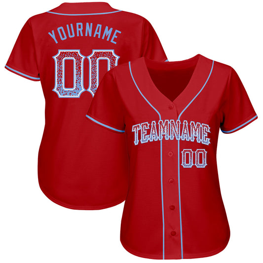 Custom Red Light Blue-White Authentic Drift Fashion Baseball Jersey - Sky-Custom