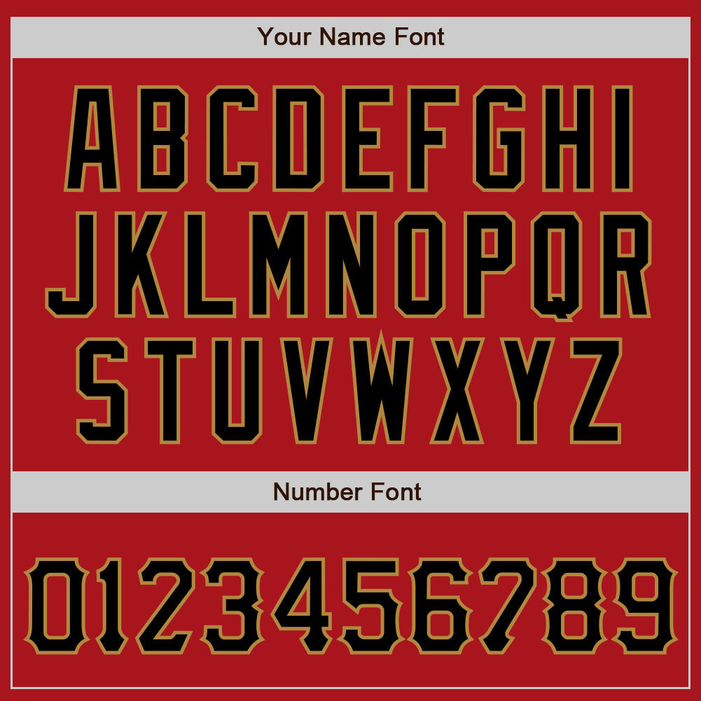 Custom Red Black-Old Gold Authentic Baseball Jersey - Sky-Custom