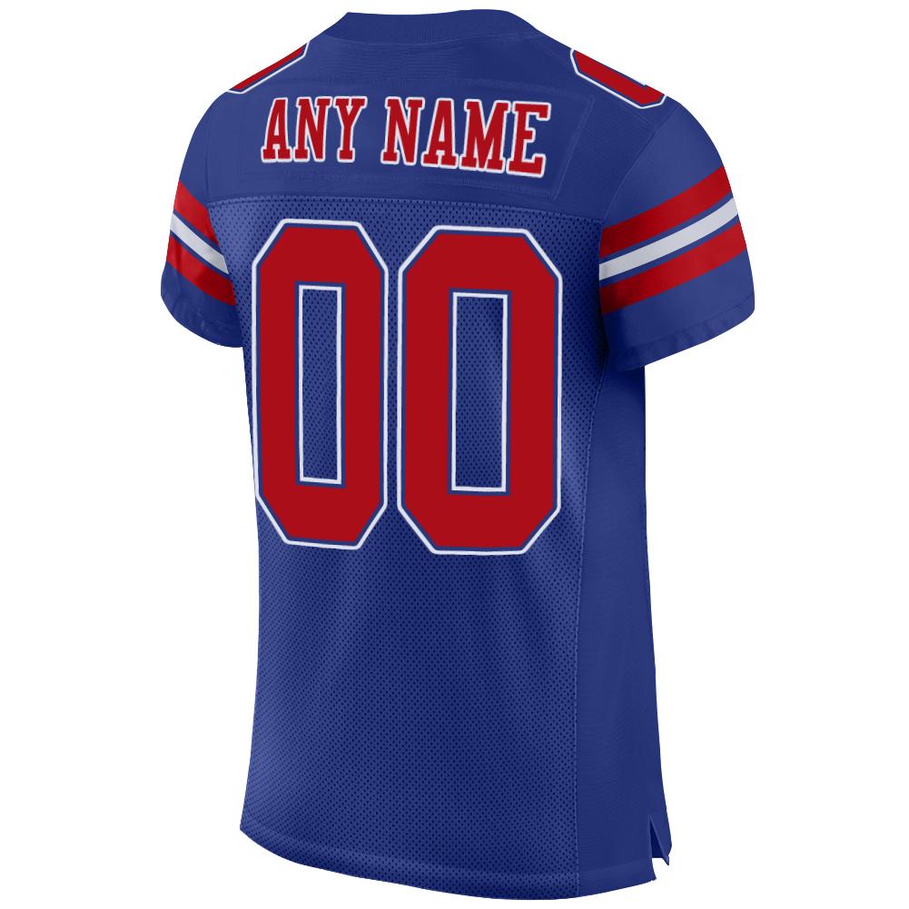 Custom Royal Red-White Mesh Authentic Football Jersey - Sky-Custom