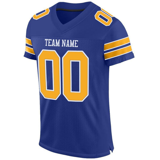 Custom Royal Gold-White Mesh Authentic Football Jersey - Sky-Custom