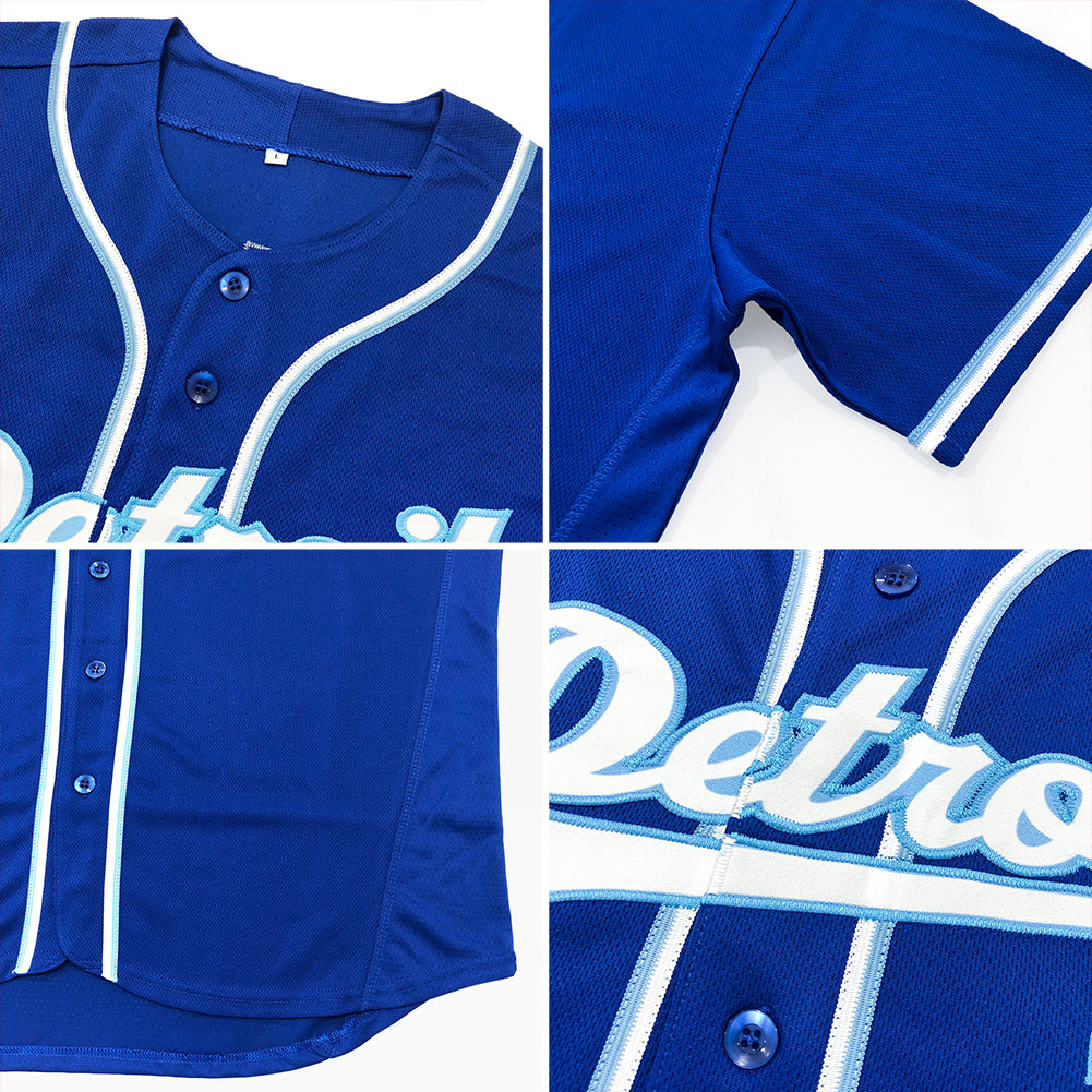 Custom Royal White-Light Blue Authentic Baseball Jersey - Sky-Custom