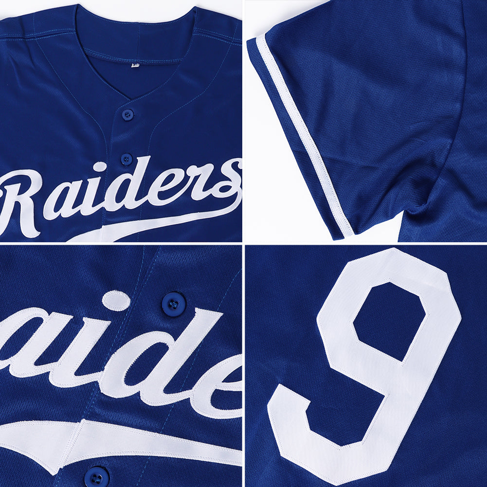 Custom Royal White-Red Authentic Baseball Jersey - Sky-Custom