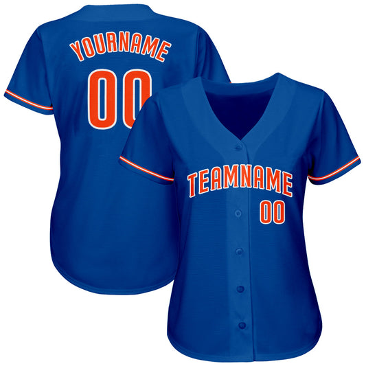 Custom Royal Orange-White Authentic Baseball Jersey - Sky-Custom