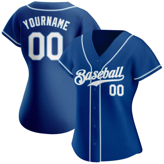 Custom Royal White-Light Blue Authentic Baseball Jersey - Sky-Custom