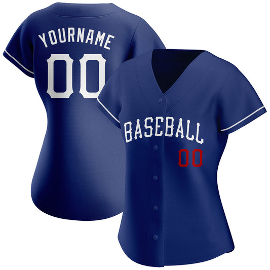 Custom Royal White-Red Authentic Baseball Jersey - Sky-Custom