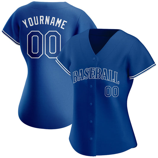 Custom Royal Royal-White Authentic Baseball Jersey - Sky-Custom
