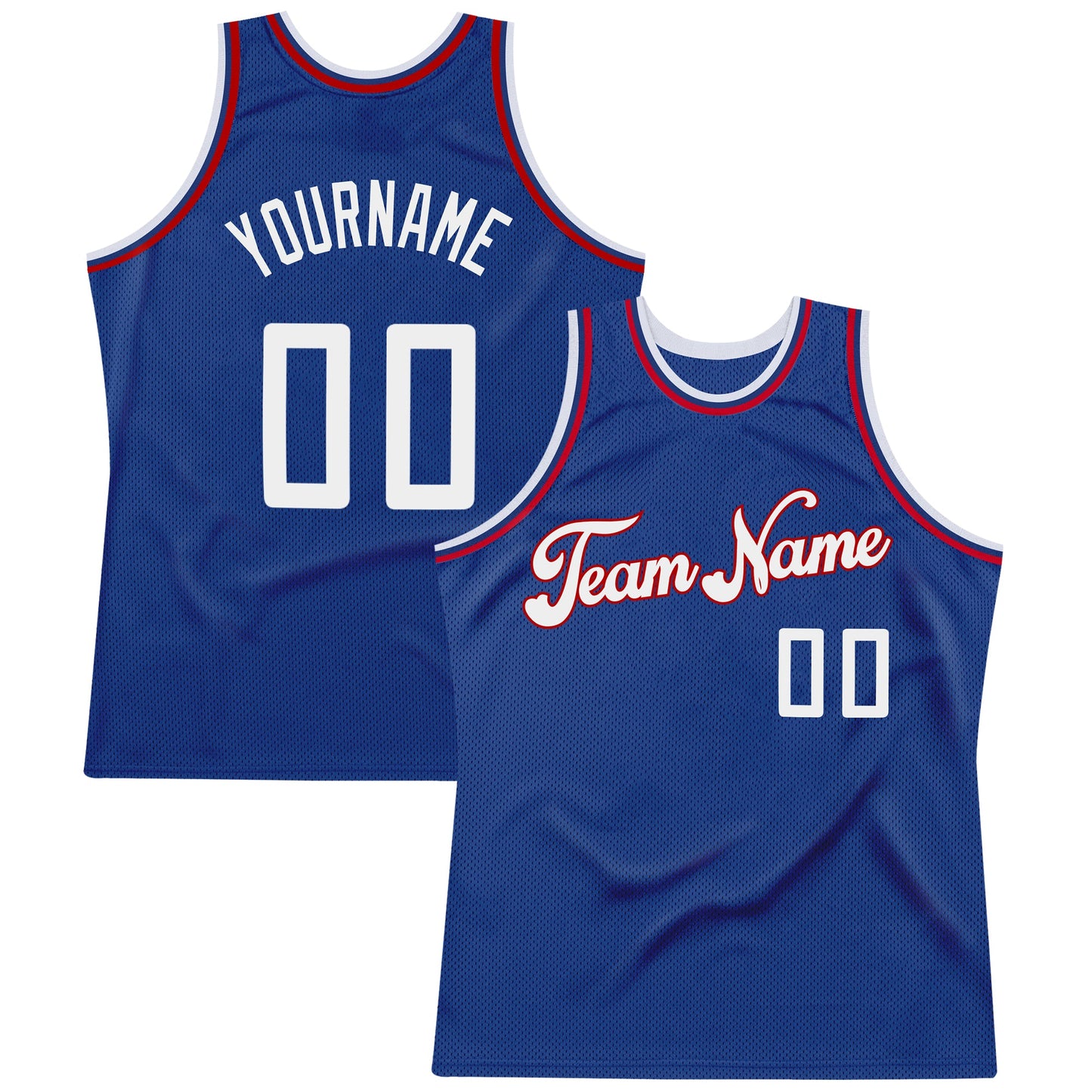Custom Royal White-Red Authentic Throwback Basketball Jersey - Sky-Custom