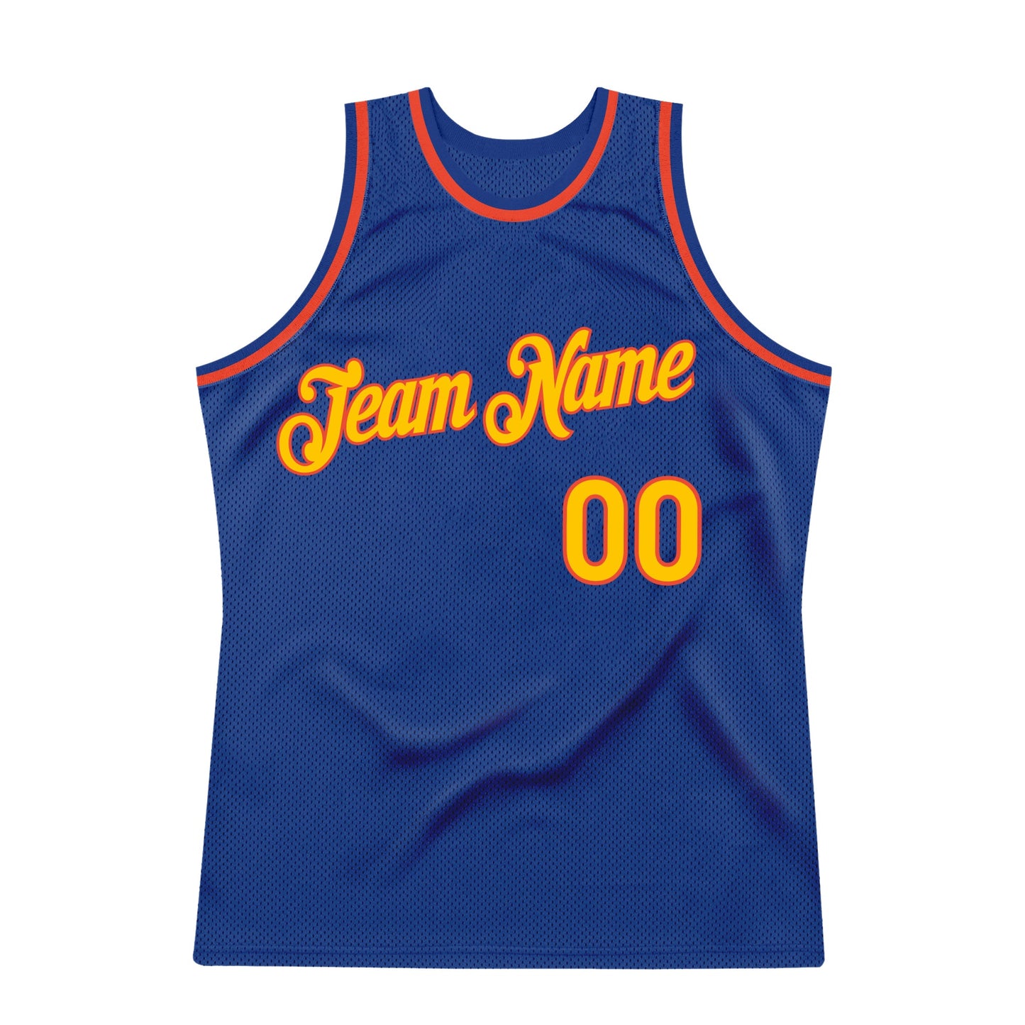 Custom Royal Gold-Orange Authentic Throwback Basketball Jersey - Sky-Custom