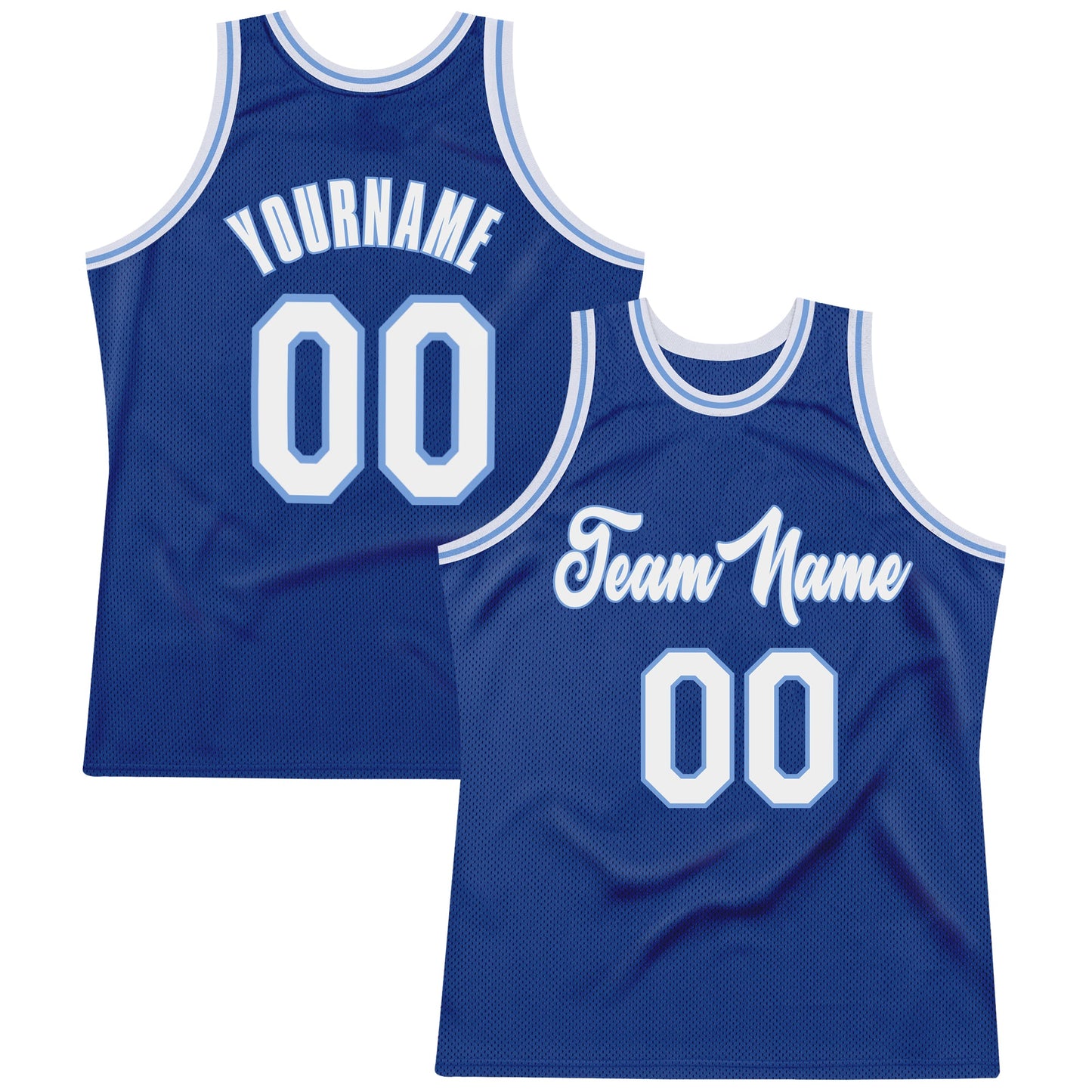 Custom Royal White-Light Blue Authentic Throwback Basketball Jersey - Sky-Custom