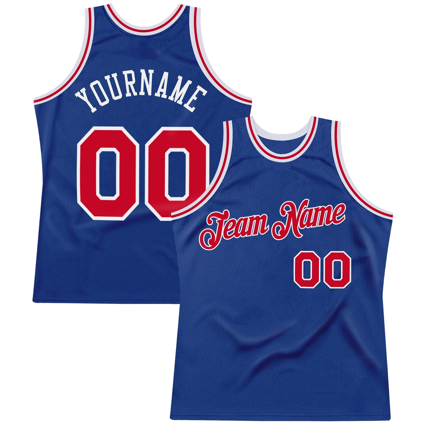 Custom Royal Red-White Authentic Throwback Basketball Jersey - Sky-Custom