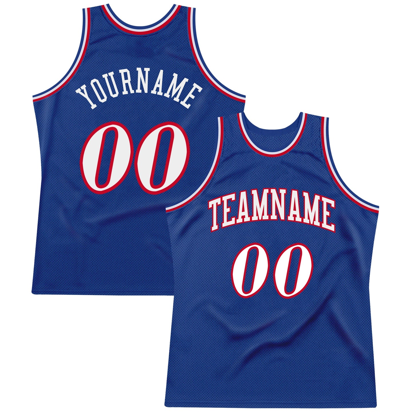 Custom Royal White-Red Authentic Throwback Basketball Jersey - Sky-Custom