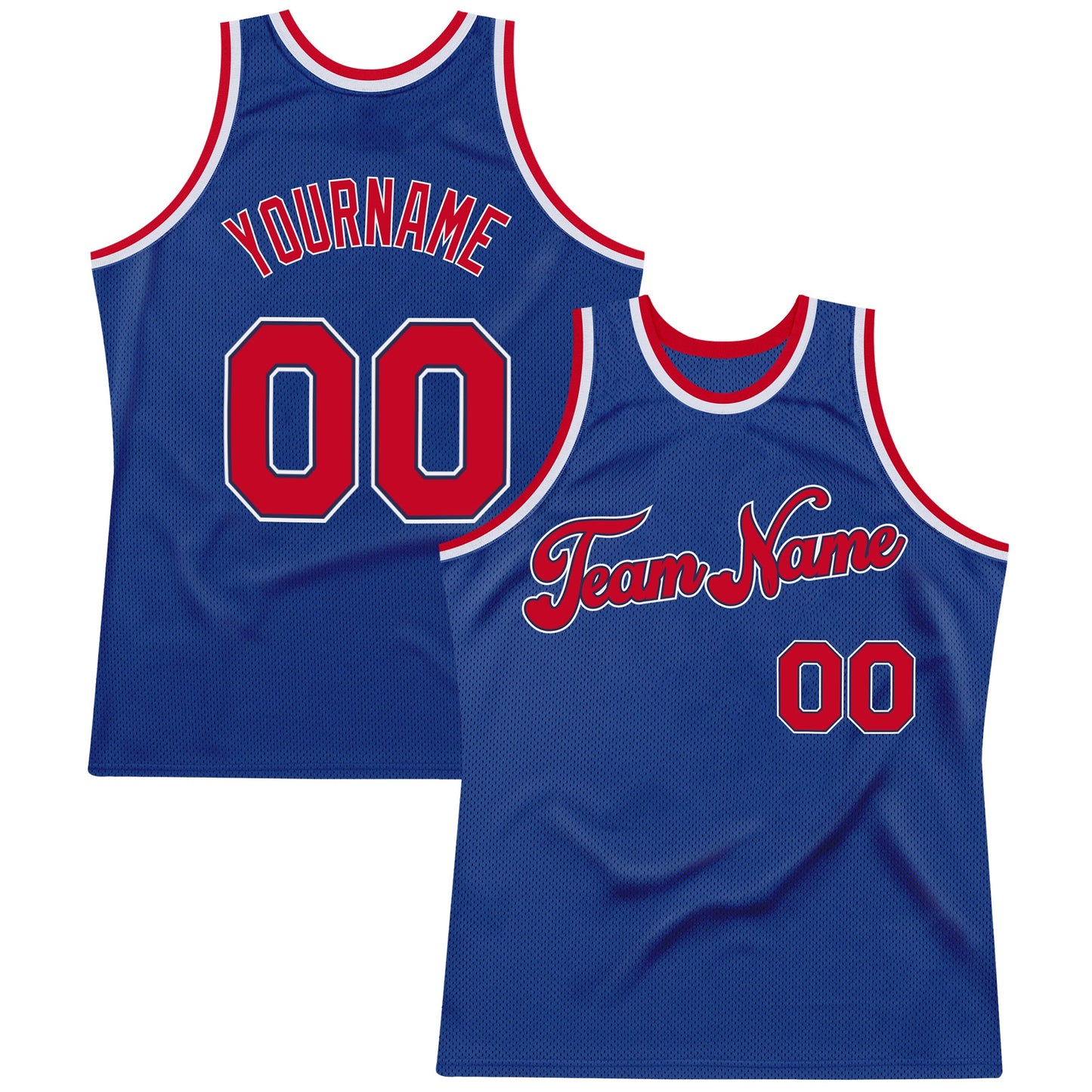 Custom Royal Red-White Authentic Throwback Basketball Jersey - Sky-Custom