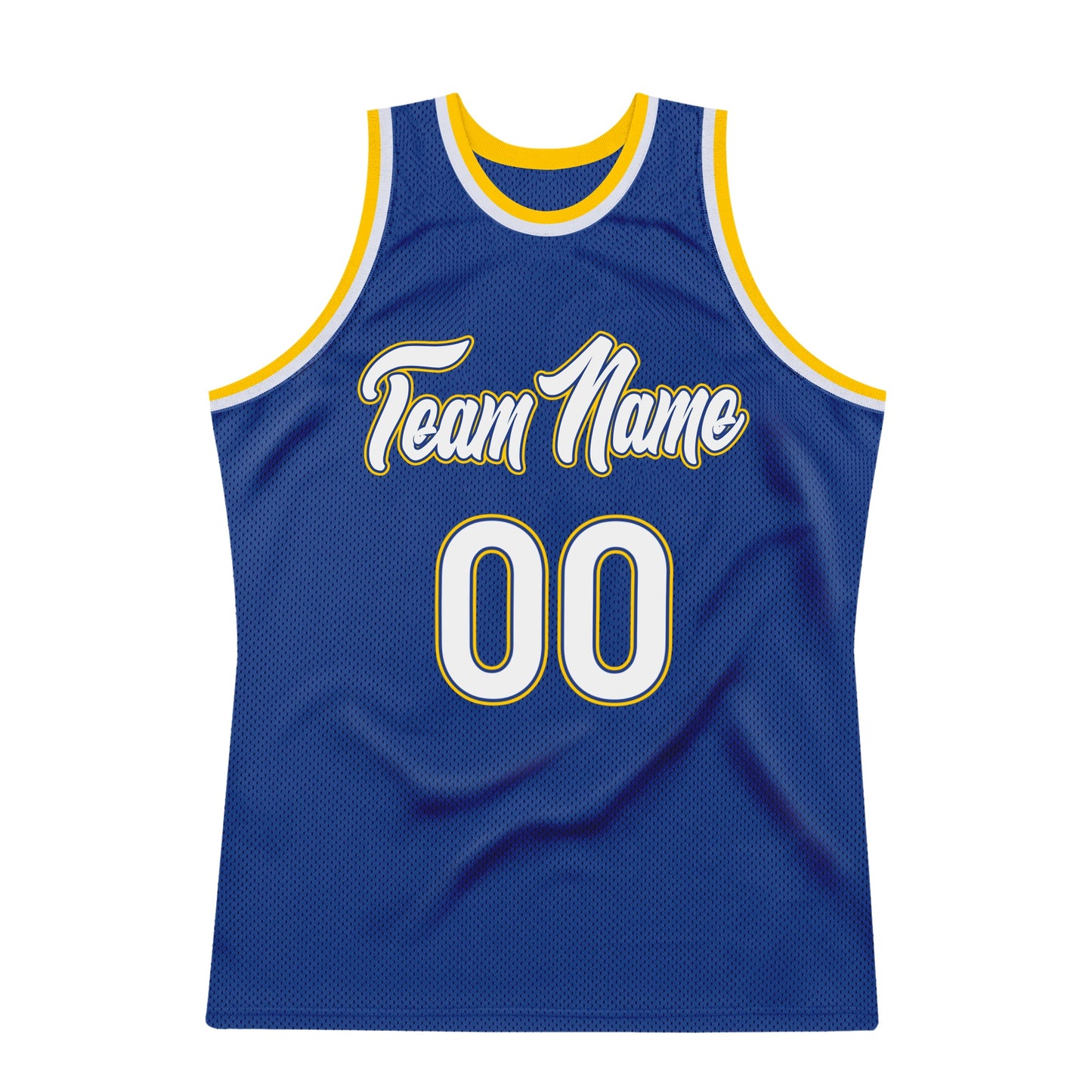 Custom Royal White-Gold Authentic Throwback Basketball Jersey - Sky-Custom