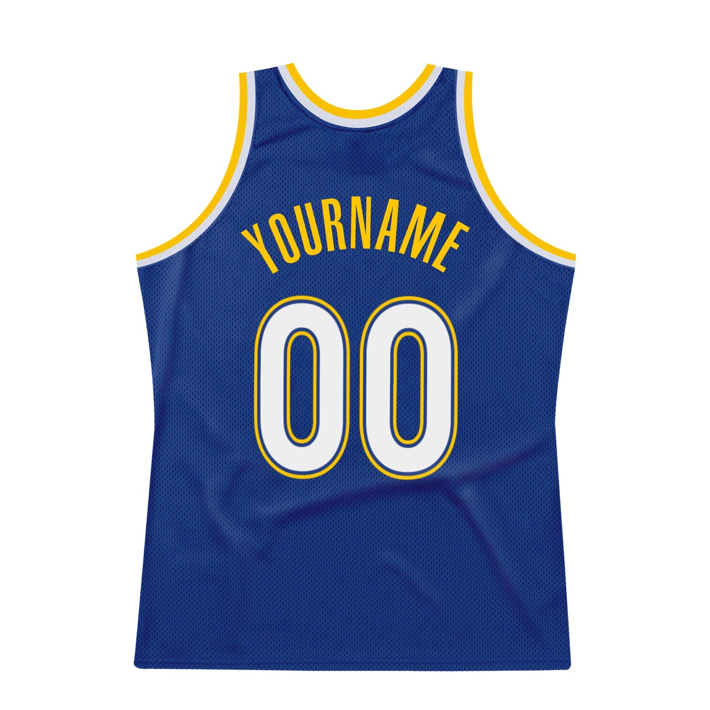 Custom Royal White-Gold Authentic Throwback Basketball Jersey - Sky-Custom
