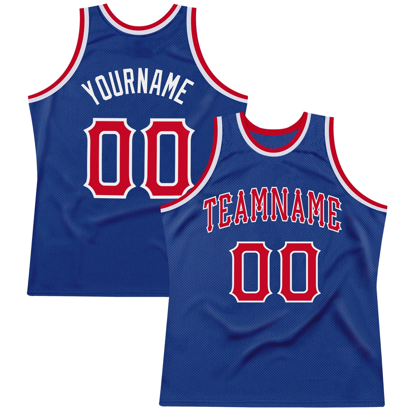 Custom Royal Red-White Authentic Throwback Basketball Jersey - Sky-Custom