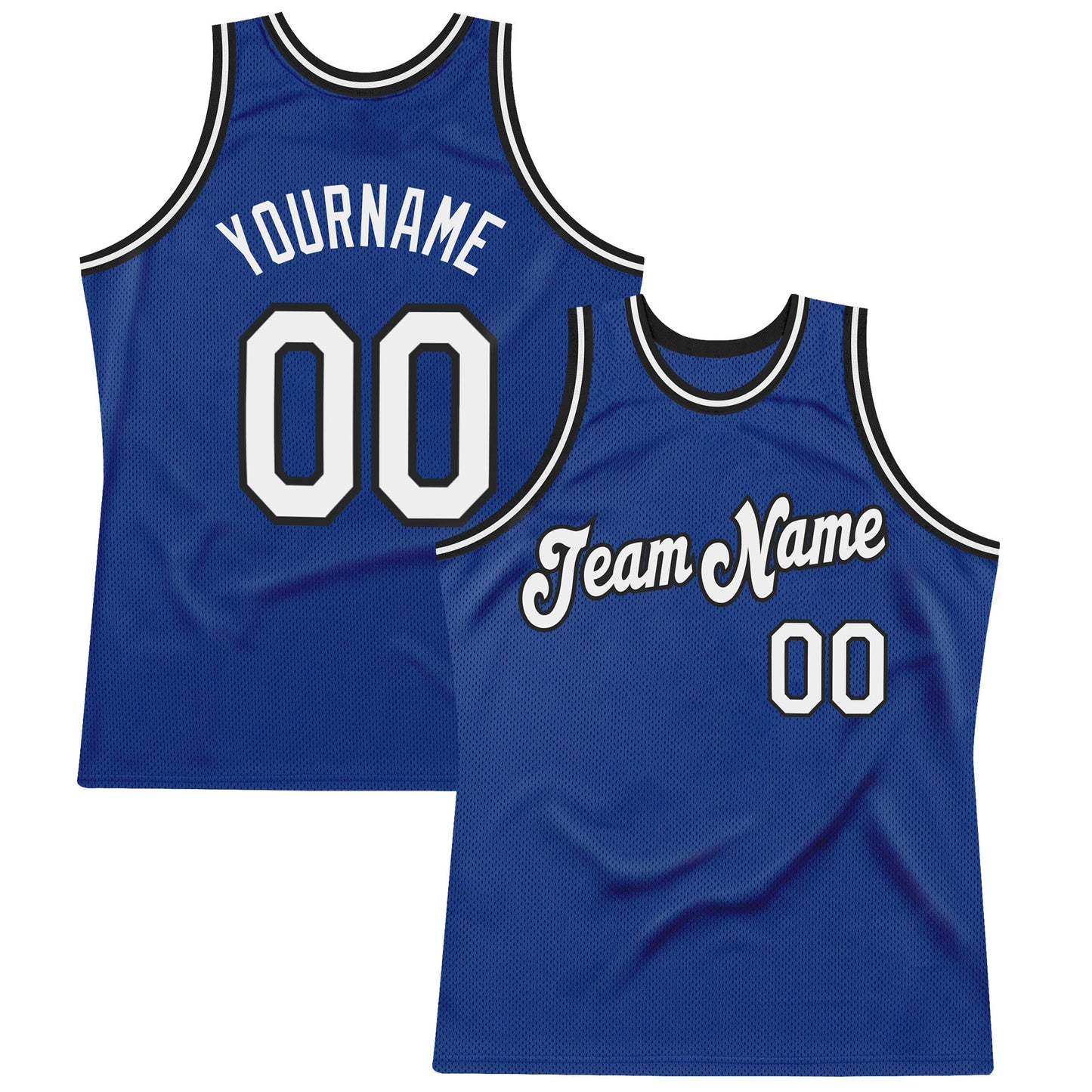 Custom Royal White-Black Authentic Throwback Basketball Jersey - Sky-Custom