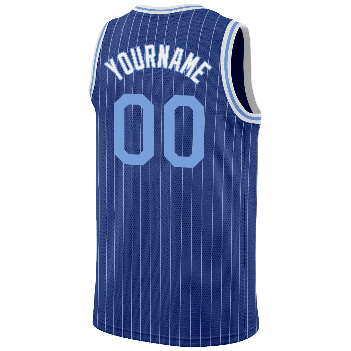Custom Royal White Pinstripe Light Blue-White Authentic Basketball Jersey - Sky-Custom