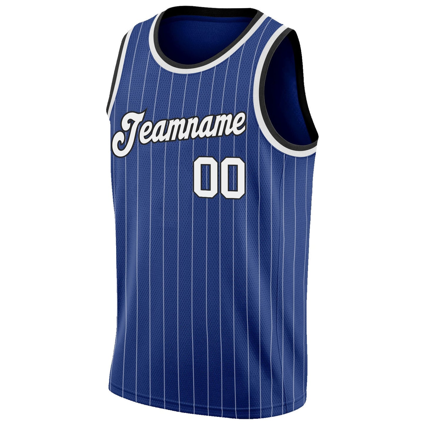 Custom Royal White Pinstripe White-Black Authentic Basketball Jersey - Sky-Custom