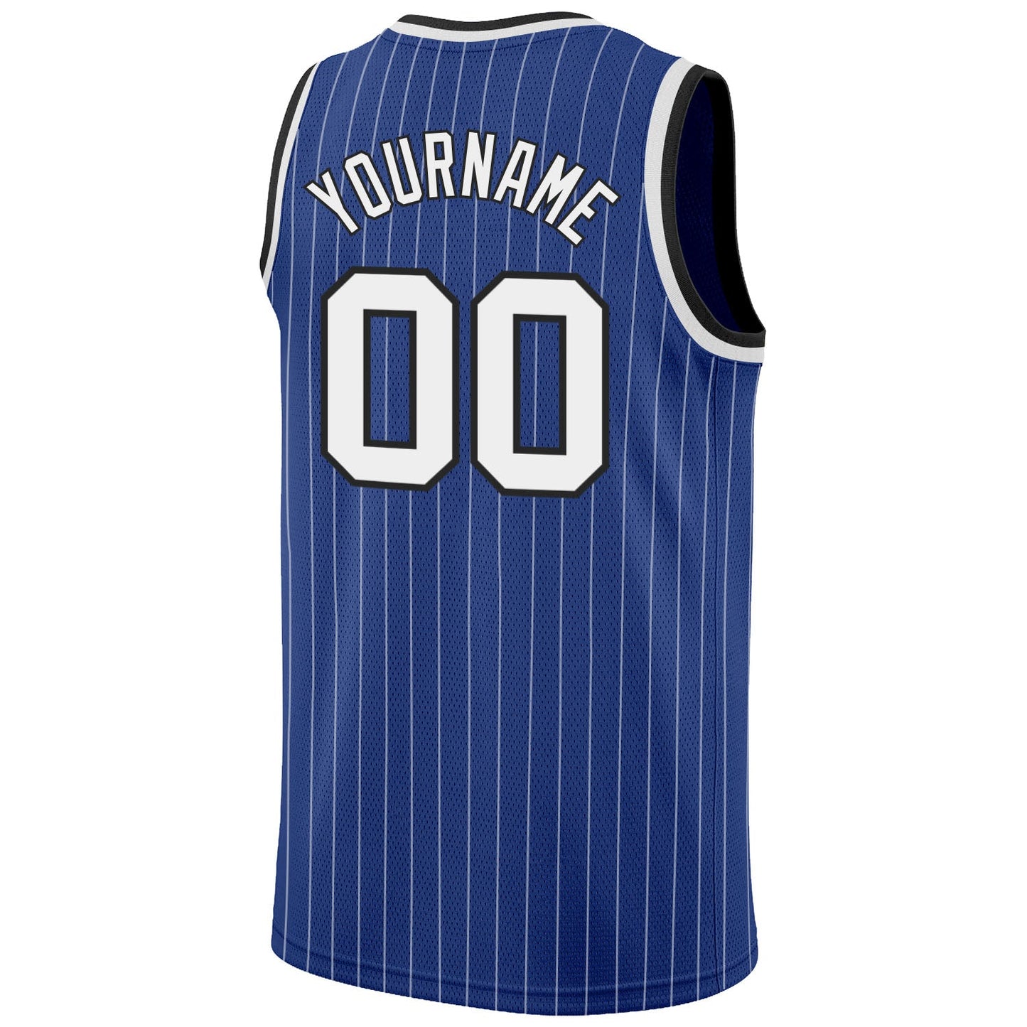 Custom Royal White Pinstripe White-Black Authentic Basketball Jersey - Sky-Custom